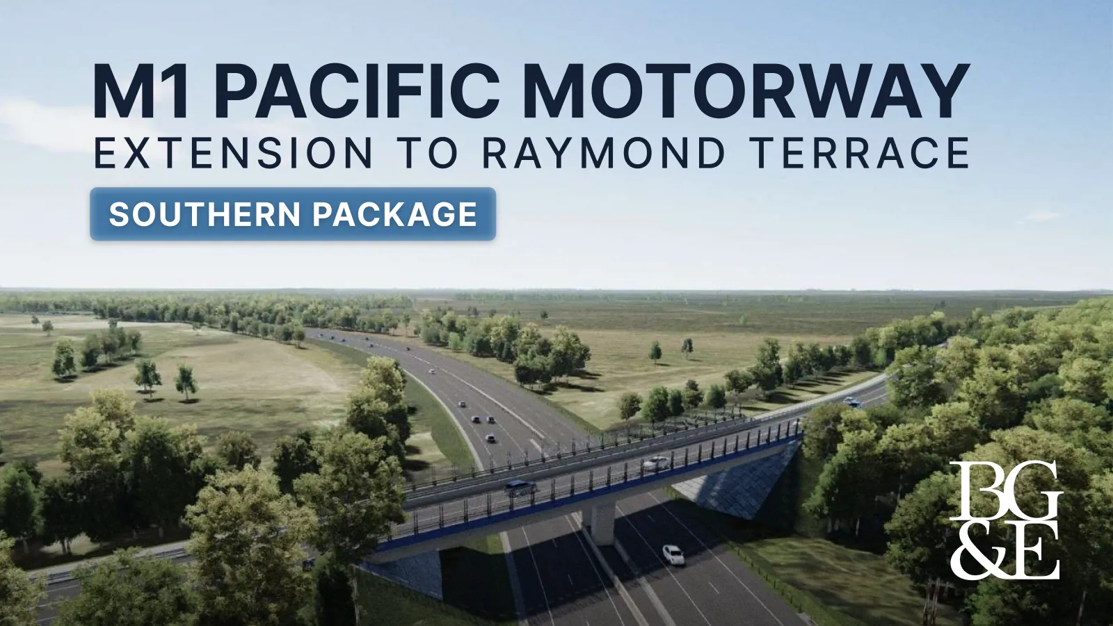 Title frame: M1 Pacific Motorway extension to Raymond Terrace, Southern Package